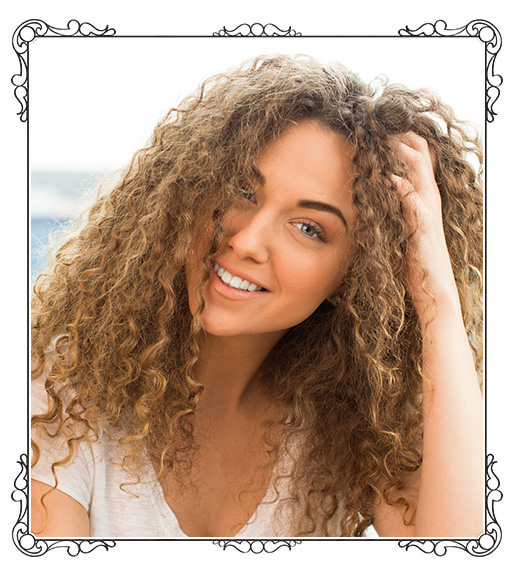 Pretty Woman with Curly Highlights
