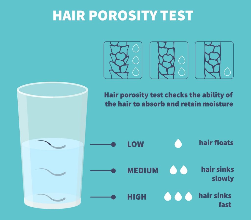 Hair porosity water float test infographics poster