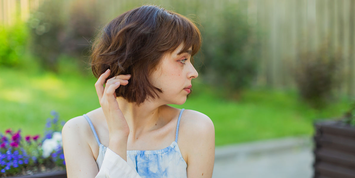 Messy Waves with Curtain Bangs