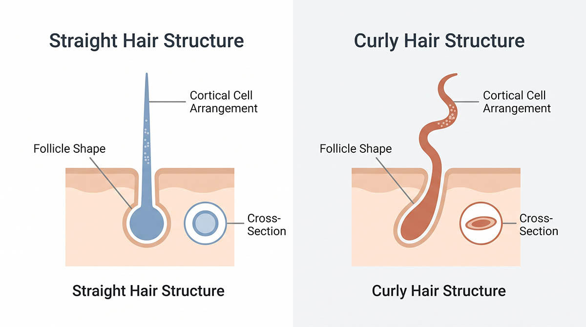 What Causes Different Curl Patterns on the Same Head